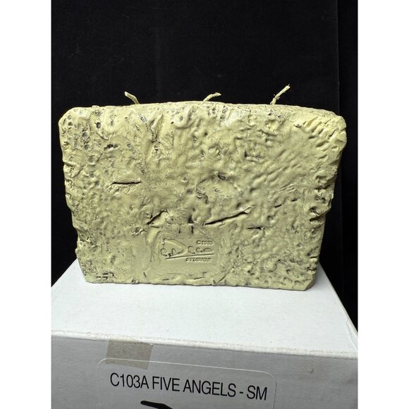 2001 Vintage eDeco Studios Decorative 3-Wick 3D Carved 5 Angels Candle - C103A - Picture 5 of 9
